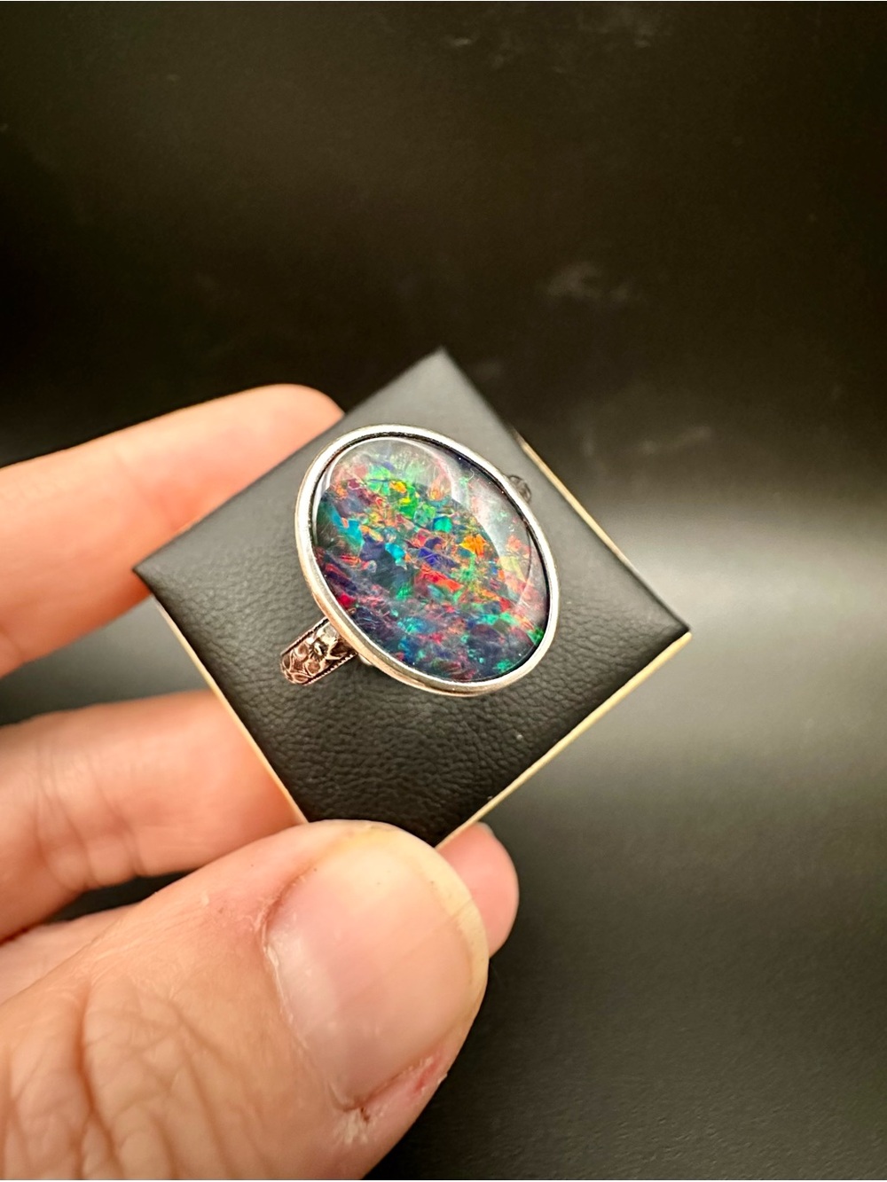 Stunning Australian Opal set in Sterling Silver Handmade NEW